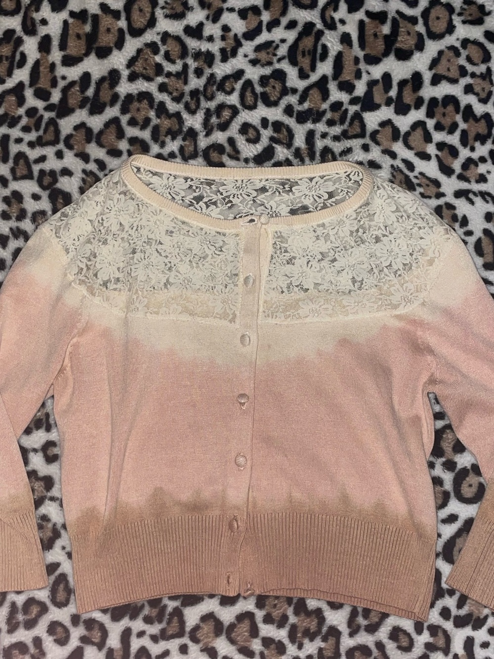 ♡ Neapolitan Coloured Lace Cropped Cardigan